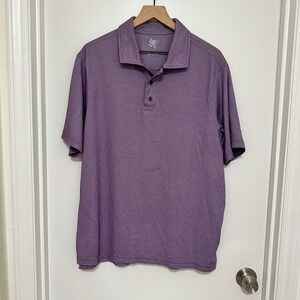 R&R Casual | Men's Purple Pima Cotton Short Sleeve Polo Shirt, Size L